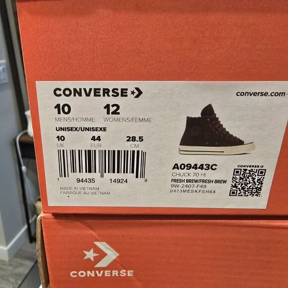 Converse Chuck 70 Distressed Leather 'Fresh Brew' Coffee Brown Men's Size 10 NEW - Picture 12 of 12
